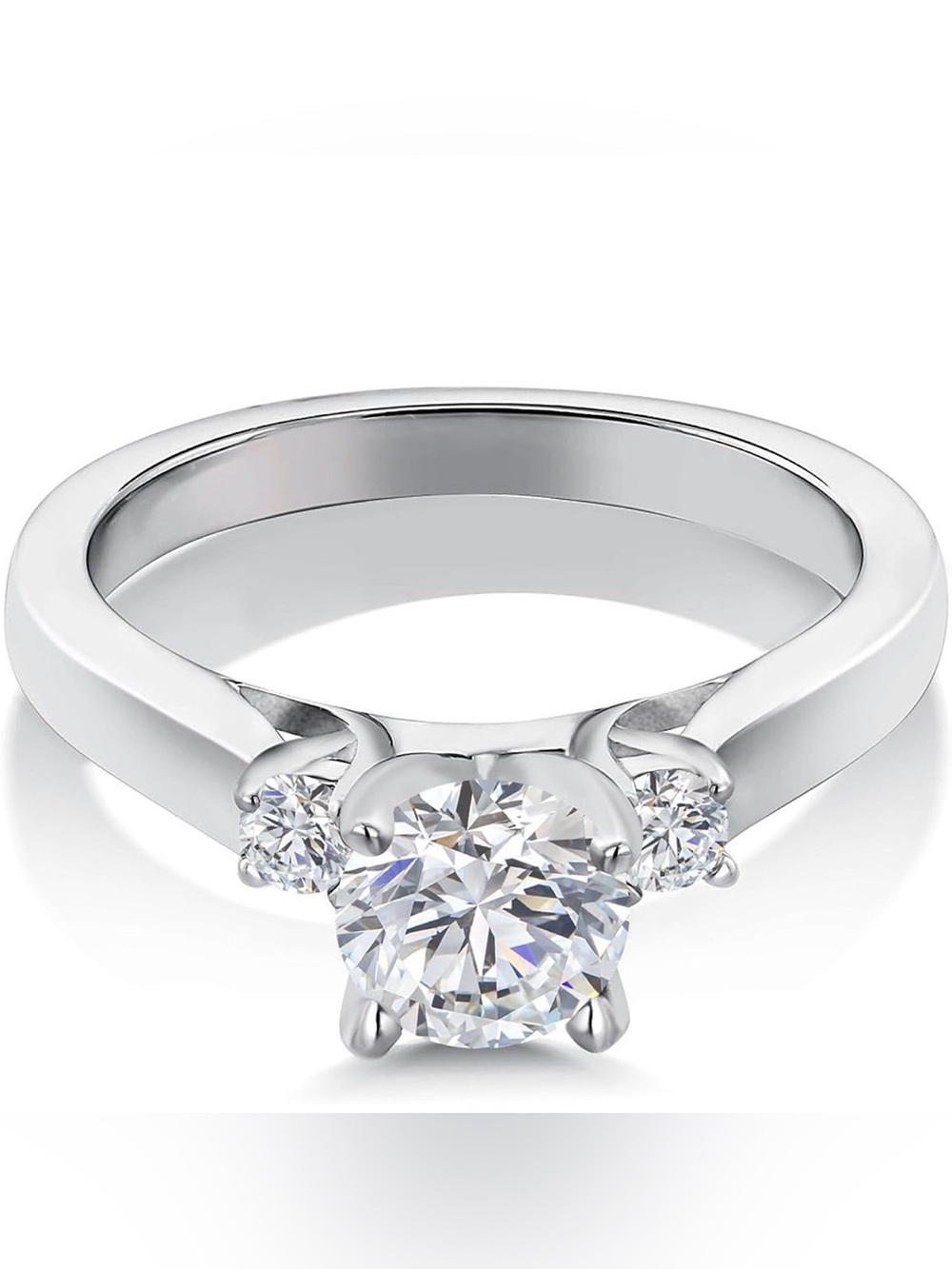 0.87 CTW REAL Diamond ring 925 Sterling Silver Engagment Ring